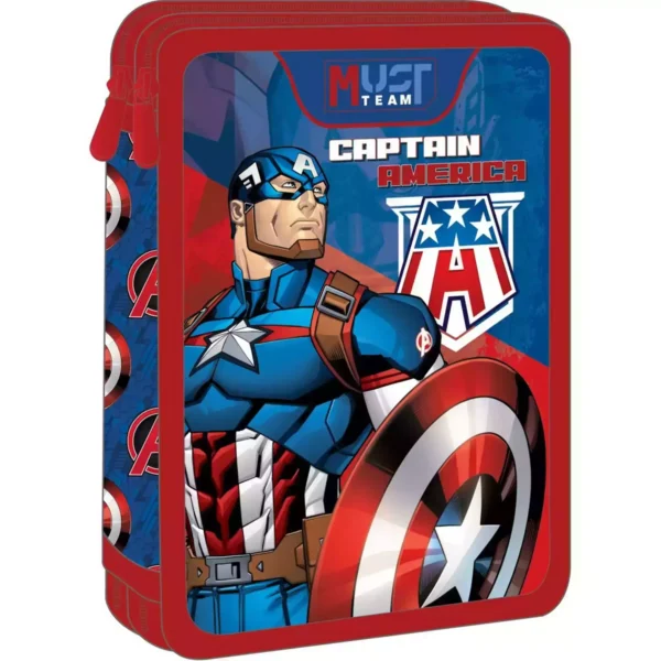 School Pencil Case Double Filled Avengers Captain America Must Team