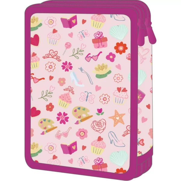 School Pencil Case Double Filled Disney Princess Friends Light Up My Life Must Team