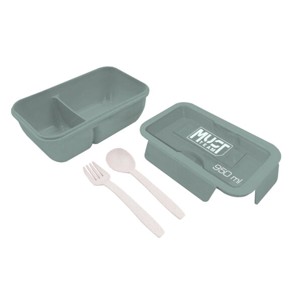 Lunch Box Must Team 950ml PP Plastic with fork and spoon in 4 Colors