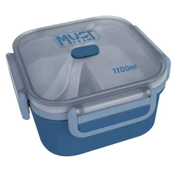 Lunch Box Must 1100ml PP Plastic with fork and spoon in 3 Colors