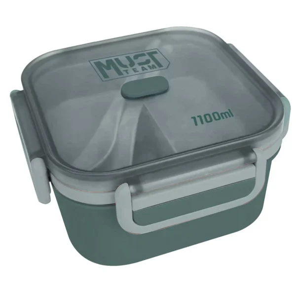 Lunch Box Must 1100ml PP Plastic with fork and spoon in 3 Colors
