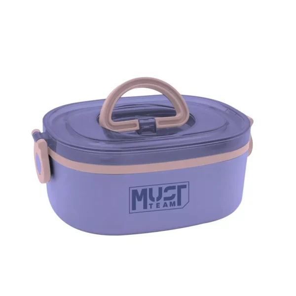 Lunch Box Must Team 750ml 2 in 1 Stainless steel with fork-spoon 3 Colors