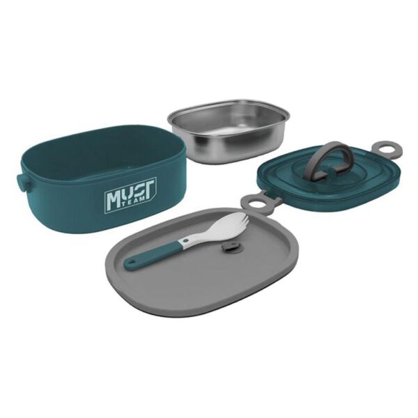 Lunch Box Must Team 750ml 2 in 1 Stainless steel with fork-spoon 3 Colors