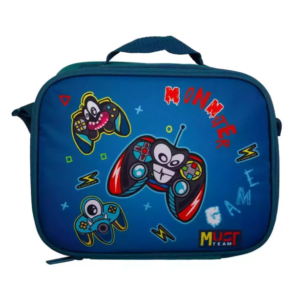 School Set Must Team Game Monster with School Trolley Backpack - Lunch - Case