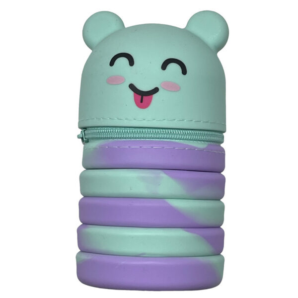 Silicone Pencil Pouch Must Team Foldable with Animals in 6 Designs