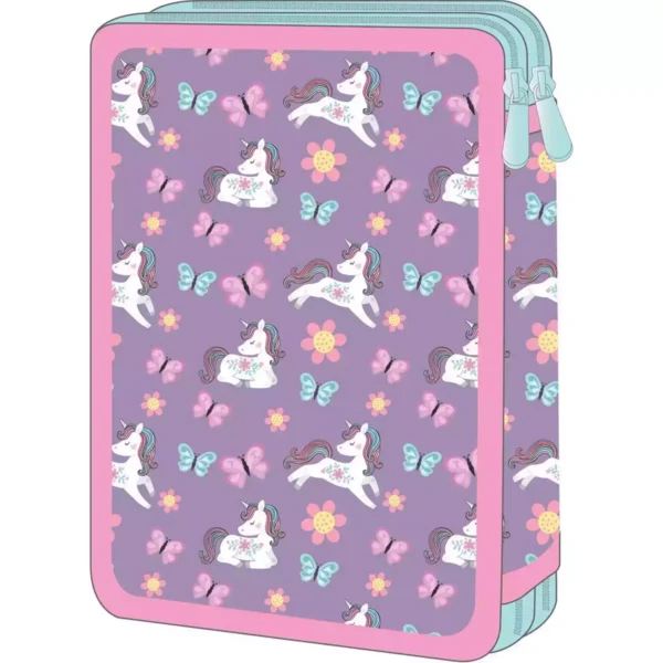 School Pencil Case Double Filled Must Team Lovely Unicorn