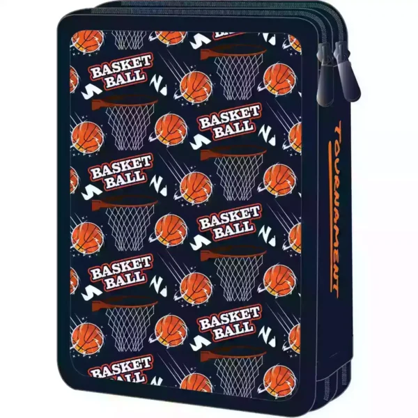 School Pencil Case Double Filled Must Team Basketball Tournament