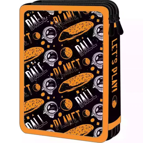 School Pencil Case Double Filled Must Team Planet Ball