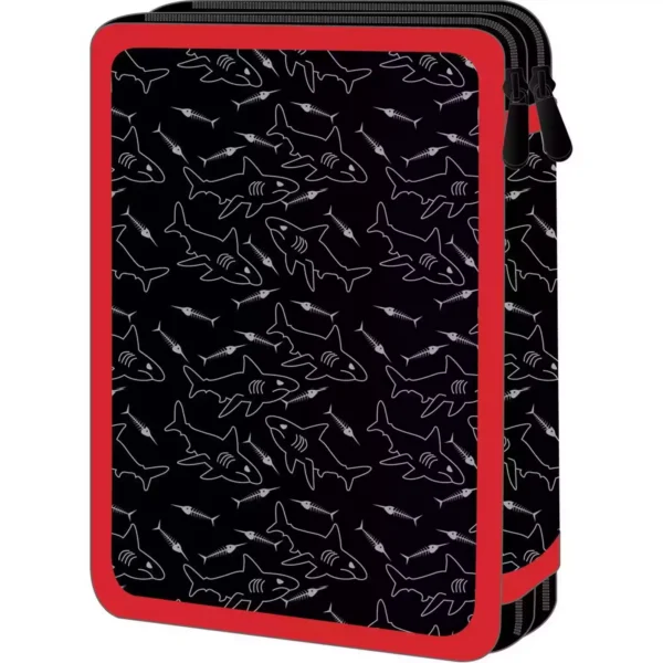 School Pencil Case Double Filled Must Team Shark