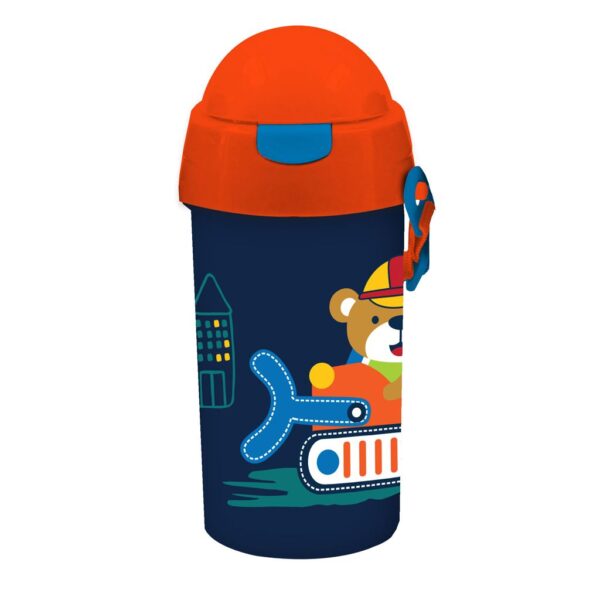 Water Canteen Must Team Boy Plastic Kindergarten 500ml with Straw 4 Designs