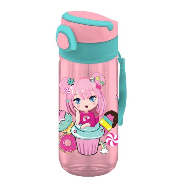 Water Canteen Plastic Must Team 500 ml with Straw in 4 Designs