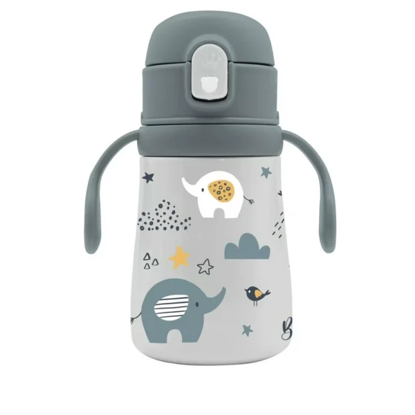 Vacuum Flask Stainless Steel Must Team Elephant 350 ml with handles and straw