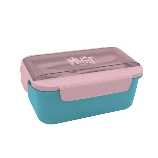 Lunch Box Must Team 1500ml PP Plastic with fork and spoon 3 Colors