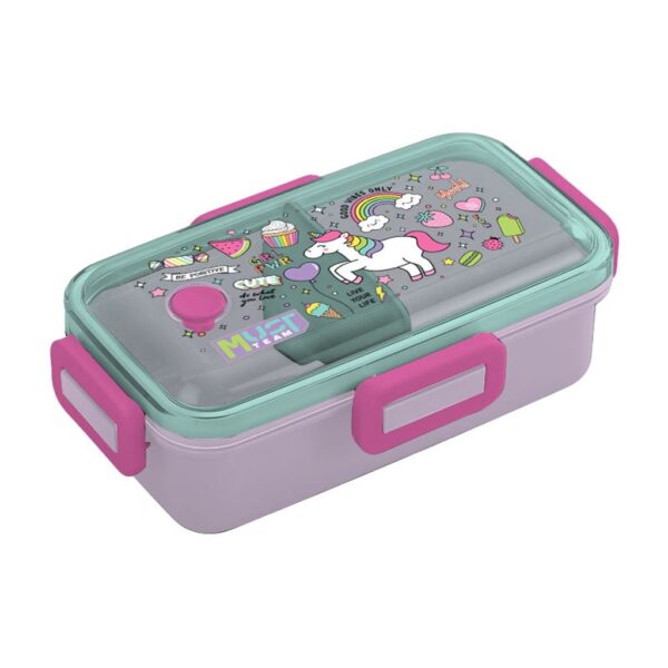 Lunch Box Must Team 700ml PP Plastic with removable divider 4 Designs