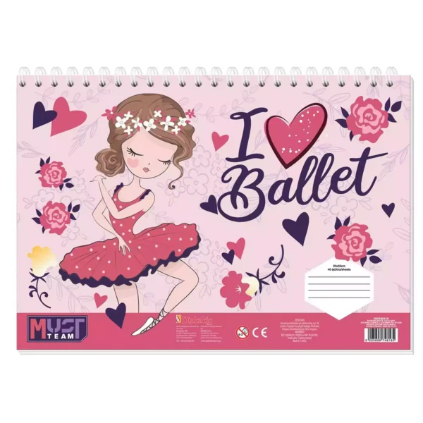 Μπλοκ Ζωγραφικής Must Team I Love Ballet - Lovely Unicorn