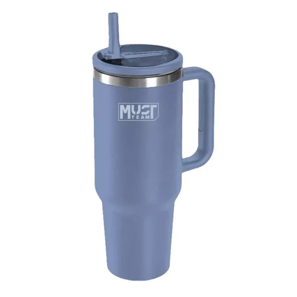 Vacuum Cup Stainless Steel Must Team Blue 1200 ml with straw