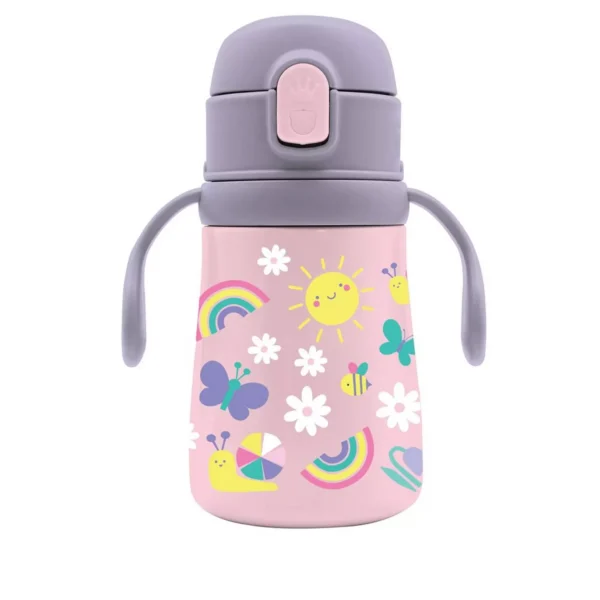 Vacuum Flask Stainless Steel Must Team Rainbow 350 ml with handles and straw