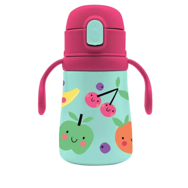 Vacuum Flask Stainless Steel Must Team Fruit Bowls 350 ml with handles and straw