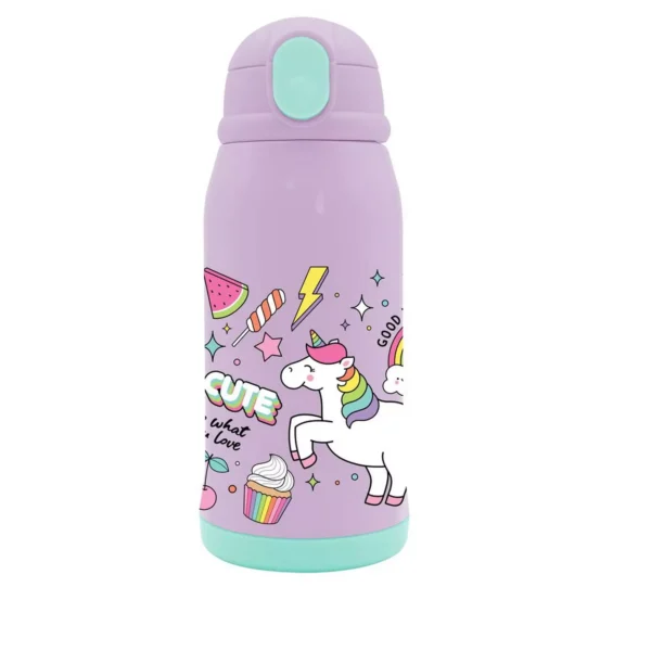 Vacuum Flask Stainless Steel Must Team Unicorn 500 ml with Isothermal case and straw