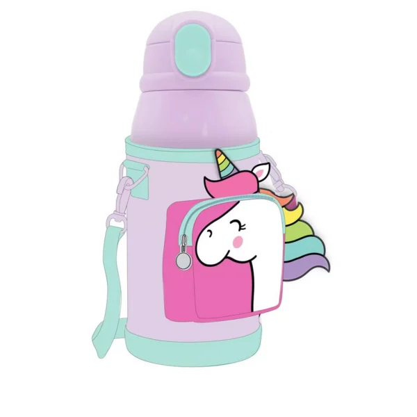 Vacuum Flask Stainless Steel Must Team Unicorn 500 ml with Isothermal case and straw