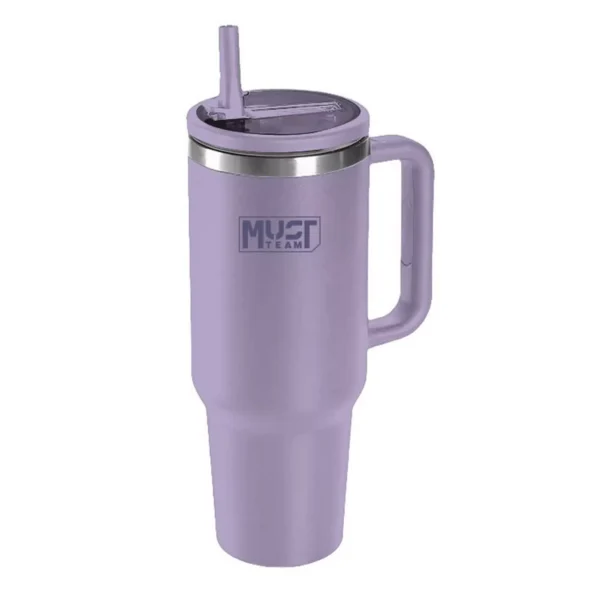 Vacuum Cup Stainless Steel Must Team Lila 1200 ml with straw