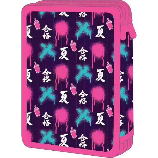 School Pencil Case Double Filled Must Team Anime