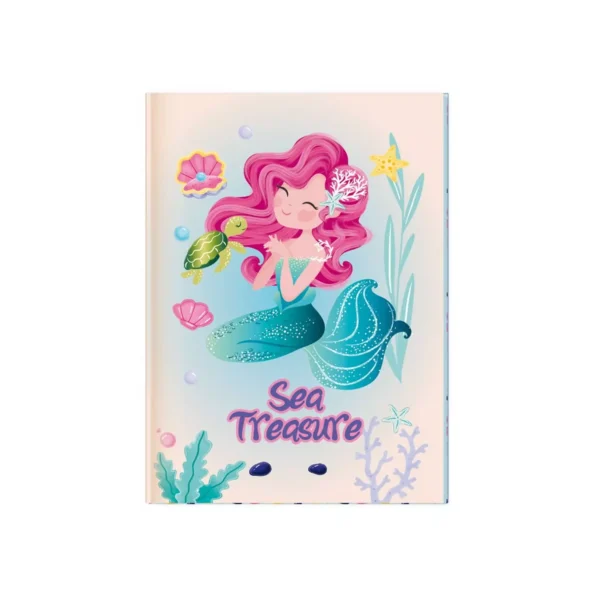 Diary Must Team Sea Treasure with Lock and Pom Pom Pen