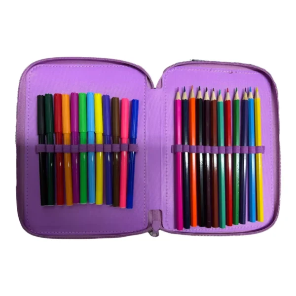 Σχολική Κασετίνα Διπλή Γεμάτη Must Team Butterflies Lilac