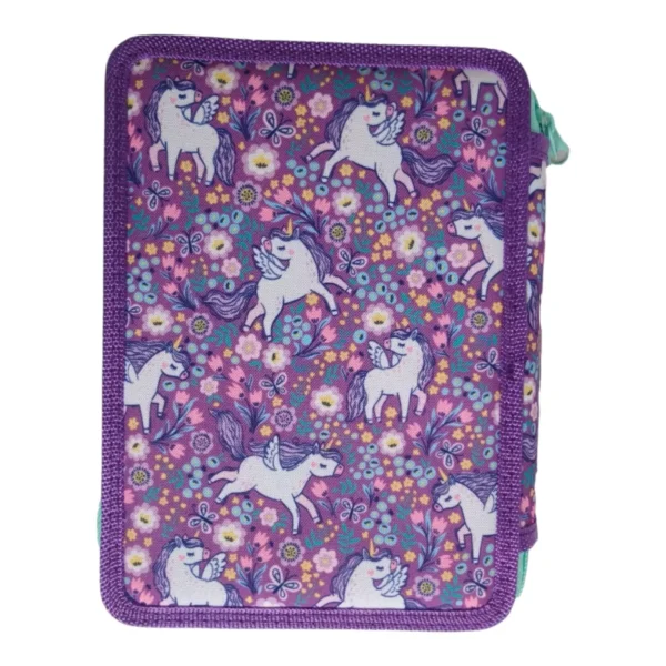 Σχολική Κασετίνα Διπλή Γεμάτη Must Team Purple Unicorn