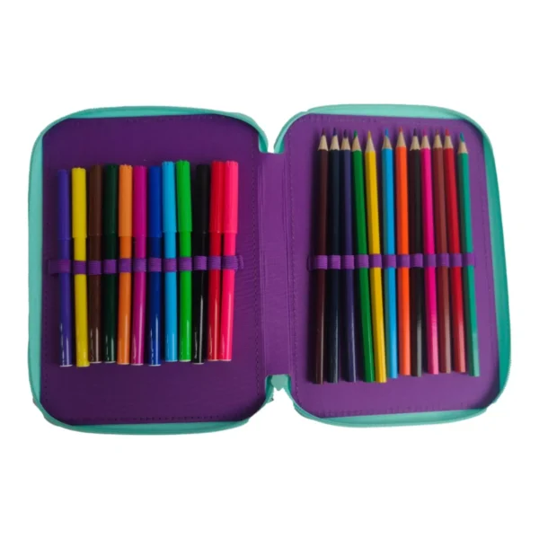 Σχολική Κασετίνα Διπλή Γεμάτη Must Team Purple Unicorn