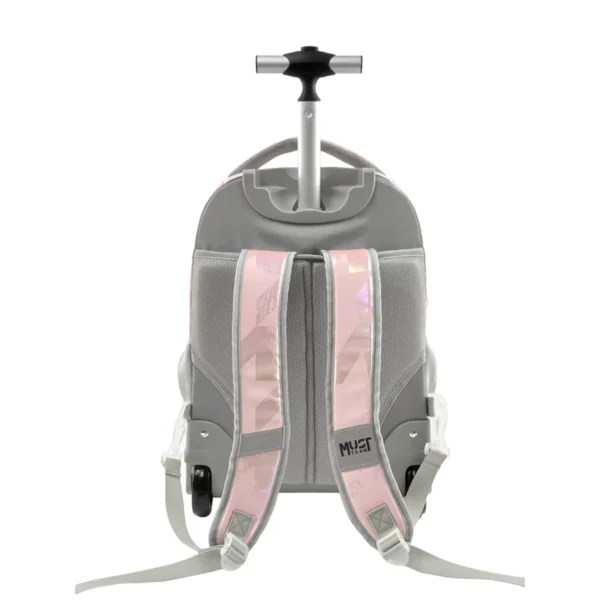 Σχολική Τσάντα Τρόλεϊ Δημοτικού Must Team Hologram Ροζ