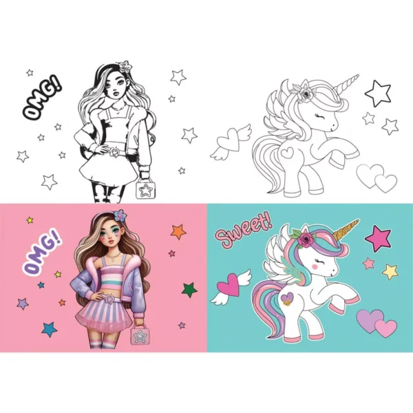 Stapled Notebook A4 Must Team Fashion Girl - Unicorn 40 Sheets 2 Designs
