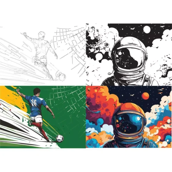 Stapled Notebook A4 Must Team Football - Astronaut 40 Sheets 2 Designs