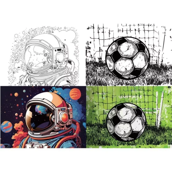 Stapled Notebook A4 Must Team Football - Astronaut 40 Sheets 2 Designs