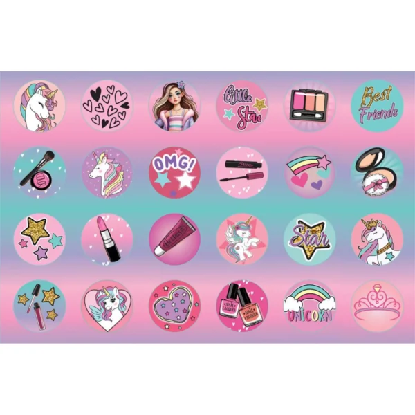 Painting Block Must Team Fashion Girl - Unicorn with Stickers-Stencils- 2 Coloring Pages 2 Designs