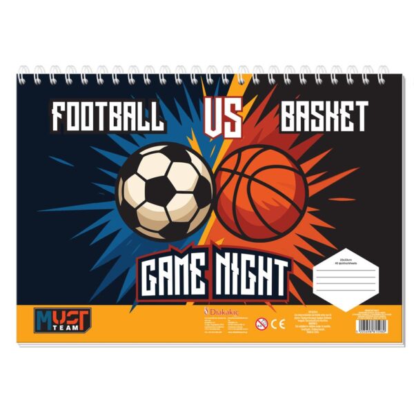 Painting Block Must Team Football Vs Basketball - Game Pad with Stickers-Stencils- 2 Coloring Pages 2 Designs