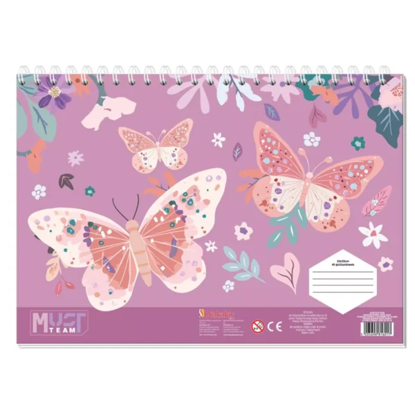 Painting Block Must Team Romantic Fairy - Butterfly Lilac with Stickers-Stencils- 2 Coloring Pages 2 Designs
