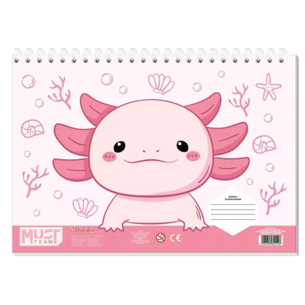 Painting Block Must Team Axolotl with Stickers-Stencils- 2 Coloring Pages 2 Designs
