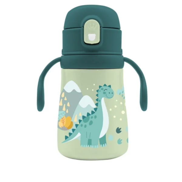 Vacuum Flask Stainless Steel Must Team Little Dinosaur 350 ml with handles and straw