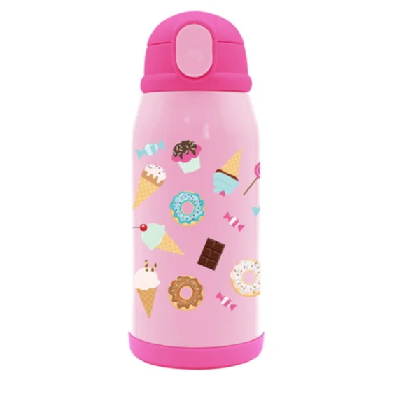 Vacuum Flask Stainless Steel Must Team Cupcake 500 ml with Insulated sleeve and straw