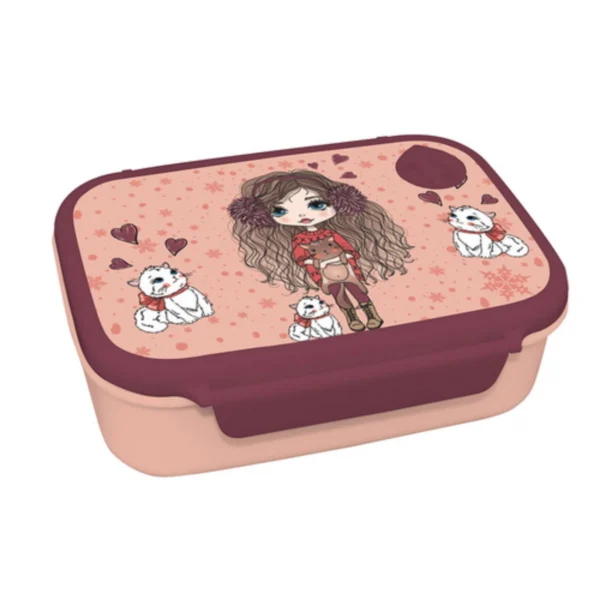Lunch Set Must Team Girl In Winter With Fur Lunch Box PP 800ml-Aluminium Water Canteen 500ml