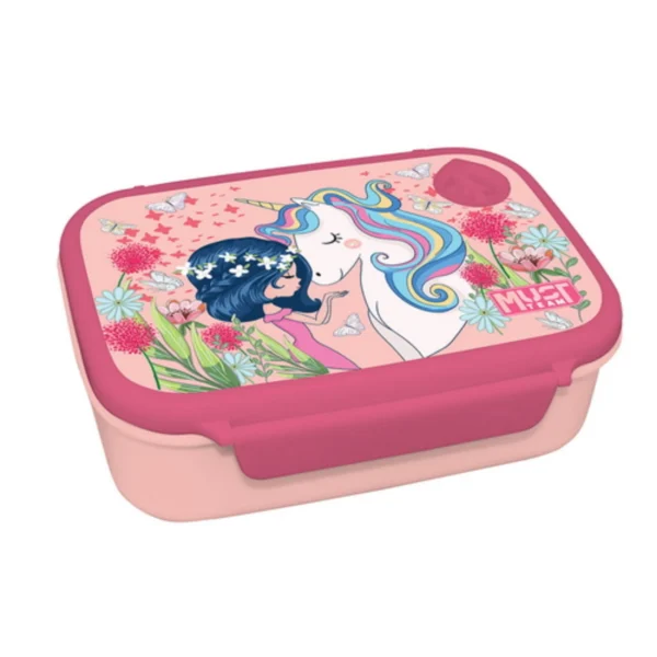 Lunch Set Must Team Unicorn Girl Lunch Box PP 800ml-Aluminium Water Canteen 500ml