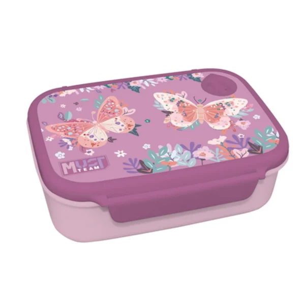 Lunch Set Must Team Butterflies Lilac Lunch Box PP 800ml-Stainless Steel Water Canteen 500ml