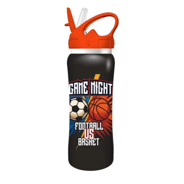 Lunch Set Must Team Football Vs Basketball Lunch Box PP 800ml-Stainless Steel Water Canteen 500ml