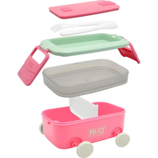 Lunch Box Must Team 1100ml PP Plastic with fork and spoon in 2 Colors