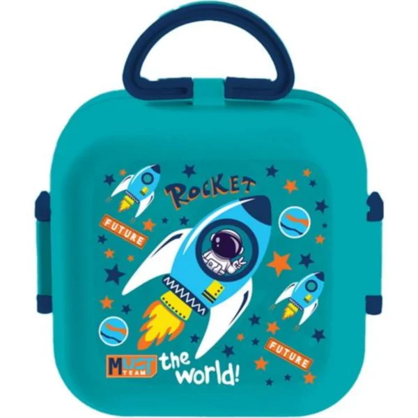 Lunch Box Must Team 550ml PP Plastic with fork and spoon in 4 Designs