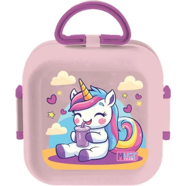 Lunch Box Must Team 550ml PP Plastic with fork and spoon in 4 Designs