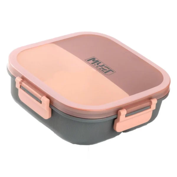 Lunch Box Must Team 1100ml PP Plastic with spoon 19x19x6,3 cm in 3 Colors