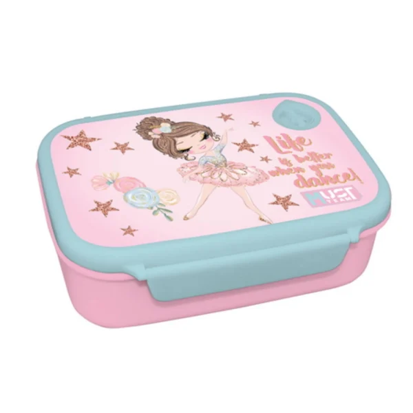 Lunch Set Must Team Shiny Ballerina Lunch Box PP 800ml-Stainless Steel Water Canteen 500ml