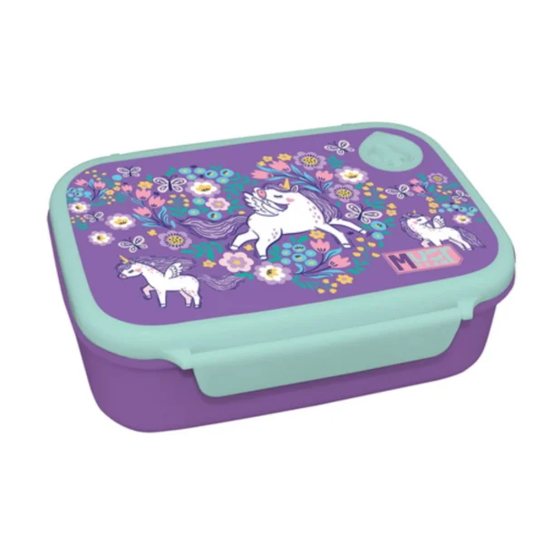 Lunch Set Must Team Purple Unicorn Lunch Box PP 800ml-Stainless Steel Water Canteen 500ml